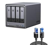 UGREEN NASync DXP4800 Plus NAS 4 Baies + Câble Ethernet Cat8 2M RJ45, Intel Pentium Gold 8505 (5 cœurs), 8Go DDR5, 128Go SSD, 10GbE+2,5GbE, 2 Emplacements M.2 NVMe, HDMI 4K (sans Disque)