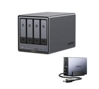 UGREEN NASync DXP4800 Plus + UPS, Respaldo de batería CD 120W, NAS 4 bahías, Intel Pentium Gold 8505, 8GB DDR5, 128GB SSD, 10GbE & 2,5GbE, 2 Ranuras M.2 NVMe, HDMI 4K (Sin Disco)