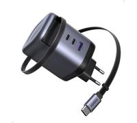 UGREEN Nexode 100W Chargeur USB C Rapide avec Câble Rétractable Intégré GaNInfinity Compatible avec MacBook Pro Air iPhone 16e Plus Pro Max 15 14 13 12 Galaxy S25 Ultra S24 S23 S22 Pixel 9 8 iPad