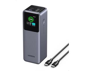 UGREEN Nexode 200W Batterie Externe 25000mAh Power Bank USB C 140W 3 Ports Charge Rapide PD 3.1 Chargeur Portable Écran TFT Compatible avec iPhone 17 16 15 14 Plus Pro Max Galaxy S25 S24 MacBook iPad