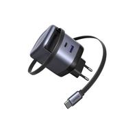 UGREEN Nexode 65W Chargeur USB C Rapide avec Câble Rétractable Intégré GaN Tech Compatible avec iPhone 17 Pro Max Air 16 Plus 15 14 13 12 MacBook Pro Air Galaxy S25 Ultra S24 S23 Pixel 9 8 iPad