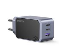 Ugreen Nexode Air 65W sieninis kroviklis, USB + 2x USB-C pilkos spalvos Ordinateur portable, Téléphone portable, Souris, Ordinateur portable, Chargeur électrique, Tablette Gris Secteur Charge rapide I