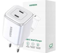 Ugreen Nexode Chargeur 45W, 2X Usb-C, Pd3.0, Qc4.0, Gan (Blanc)