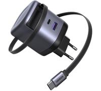 UGREEN Nexode Chargeur USB-C 65W Rapide GaN avec Câble Rétractable pour iPhone 17 Pro Max, MacBook, Galaxy S25, Pixel, iPad