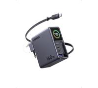 UGREEN Nexode Pro 160W Chargeur USB C Rapide avec Écran Câble Rétractable | PD3.1 140W, GaNInfinity, Compatible avec iPad MacBook Pro Air Neo M5 M4 M3 M2 M1 iPhone 18 Pro Max 17 16 15 14 Galaxy S26