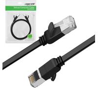 Ugreen Nw101 Câble réseau plat avec fiches métalliques, Ethernet Rj45, Cat.6, Utp, 2M (Noir)