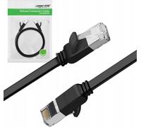 Ugreen Nw101 Câble réseau plat avec fiches métalliques, Ethernet Rj45, Cat.6, Utp, 5M (Noir)