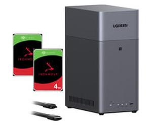 UGREEN Pack DH2300 avec 2x Seagate IronWolf NAS 4 TB CMR