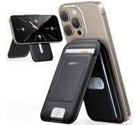 UGREEN Porte-cartes magnétique pour téléphone portable Support portefeuille en cuir compatible avec les séries iPhone 15/14/13/12, pas pour 13/12 Mini, noir, Noir, 103.55mm, Moderne
