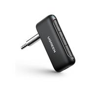 UGREEN Récepteur Bluetooth 5.0 Voiture Adaptateur Bluetooth Aux 3.5mm Jack Kit Mains Libres Réduction du Bruit avec Mic Intégré pour Streaming Maison Kit Auto Haut Parleur Chaine HiFi Stéréo