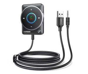 UGREEN Récepteur Bluetooth 5.4 Voiture Adaptateur Jack 3.5mm Auxiliaire pour Stéréo Haut-Parleur Enciente Recepteur Autoradio Micro Intégré Appel Main Libres