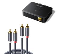 UGREEN Récepteur Bluetooth 6.0 LDAC pour Chaîne HiFi avec 2M Câble RCA 2 Mâle vers 2 Mâle Câble Cinch