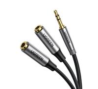 Ugreen - Répartiteur audio AUX avec câble jack 3,5 mm, 20 cm (argent) G