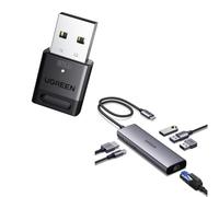 UGREEN Revodok 1061 Hub USB C et Dongle Bluetooth 6.0 Hub USB C 6 en 1 Adaptateur Ethernet Gigabit Clé USB Bluetooth pour PC Plug et Play