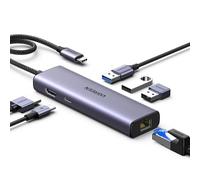 UGREEN Revodok 1061 Hub USB C Ethernet HDMI 4K PD 100W Charge 3 Data Ports 5Gbps Adaptateur RJ45 6 en 1 Docking Station Compatible avec MacBook iPad Pro Air Mac Mini M4 Surface iPhone 17 16 Pro Max