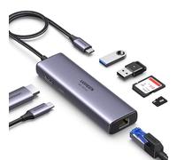UGREEN Revodok 107 Hub USB C Ethernet Gigabit 7 en 1 Docking Station | HDMI 4K 60Hz, RJ45 1000Mbps, Lecteur de Carte SD TF, 5Gbps Transfert, PD 100W, Compatible avec MacBook Pro Air Neo Tablette
