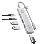 UGREEN Revodok Hub USB C 5 en 1 Adaptateur USB C Fin et Léger | HDMI 4K 60Hz, 10Gbps, PD 100W Charge Rapide, Bouton de Commande, Compatible avec MacBook iPad Pro Air iPhone 18 Pro Max