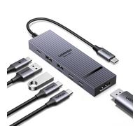 UGREEN Revodok Pro 1062 Hub USB C DisplayPort 4K 60Hz 4 Data Ports 2A2C 10Gbps PD 100W 6 en 1 Dock USB C DP Compatible avec MacBook iPad Pro Air Mac Mini M4 Surface iPhone 16 15 Série Galaxy S25