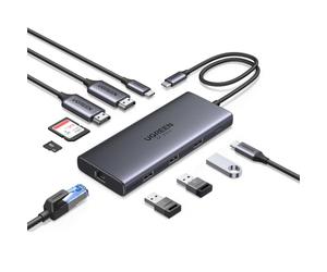 UGREEN Revodok Pro 210 Hub USB C 10 en 1 Docking Station Double Affichage | 2 HDMI, Double 4K60Hz, Unique 8K30Hz, Ethernet Gigabit, PD 100W Charge, SD TF, 5Gbps, 3A1C, Compatible avec MacBook Pro Air
