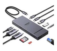 UGREEN Revodok Pro 2111 Hub USB-C 11-en-1: HDMI 4K60Hz, DisplayPort 4K120Hz, Double Affichage, Ethernet 10Gbps, PD 100W, Lecteur¿.