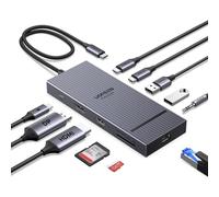 UGREEN Revodok Pro 2111 Hub USB C HDMI 4K60Hz DisplayPort 4K120Hz 11 en 1 Docking Station Supporte Double Affichage Adaptateur Ethernet Gigabit 10Gbps Transfert PD 100W Lecteur de Carte SD TF 3.5mm