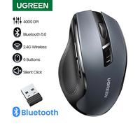 UGREEN Souris sans fil Bluetooth 5.0 Mouse Ergonomic 4000 dpi 6 boutons MUTE MONDE POUR MACBOOK Tablette ordinateur portable PC 2.4g souris BT5.0 and 2.4G Red