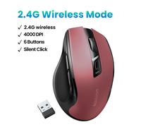 UGREEN-Souris sans Fil Ergonomique,4000 ug I,Silays euse,6 lèvent,pour MacPle,Tablette,Ordinateur Portable,2.4G - Type 4000DPI 2.4G Red