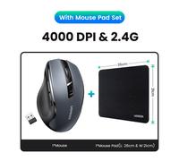 UGREEN-Souris sans Fil Ergonomique,4000 ug I,Silays euse,6 lèvent,pour MacPle,Tablette,Ordinateur Portable,2.4G - Type Black With Mouse Pad