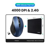 UGREEN-Souris sans Fil Ergonomique,4000 ug I,Silays euse,6 lèvent,pour MacPle,Tablette,Ordinateur Portable,2.4G - Type Blue With Mouse Pad