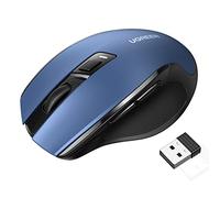 UGREEN Souris sans Fil Ergonomique Silencieuse 2,4GHz 4000 DPI Optique Réglable avec Récepteur USB Souris Ordinateur Autonomie de Pile Prolongée Compatible avec Mac PC Portable Tablette (Bleu)
