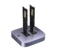 UGREEN Station d'accueil M.2 NVMe 20Gbps, USB 3.2 Gen 2 Boîtier SSD NVMe Dual Bay pour SSD PCIe M/MB Key Prise en Charge Clonage Hors Ligne, UASP, Trim et S.M.A.R.T.