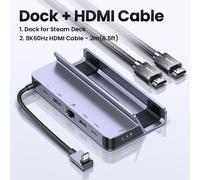 UGREEN-Station d'accueil USB C Steam Deck S6,support pliable,4K,60Hz,HDMI,RJ45,10Gbps,Rog Ally X Legion Go,9 en 1 - Type 6-in-1 HDMI Cable 2m