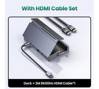 UGREEN-Station d'accueil USB C Steam Deck S6,support pliable,4K,60Hz,HDMI,RJ45,10Gbps,Rog Ally X Legion Go,9 en 1 - Type Dock-HDMI Cable 2m