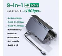 UGREEN-Station d'accueil USB C Steam Deck S6,support pliable,4K,60Hz,HDMI,RJ45,10Gbps,Rog Ally X Legion Go,9 en 1 - Type 9-in-1 4K60Hz Dock