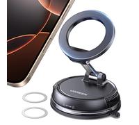 UGREEN Support Téléphone Voiture Ventouse Magnétique pour MagSafe Porte Téléphone Voiture Aimanté Blanc Compatible avec iPhone 17 Pro Max Air 16 15 14 Galaxy S25 S24 Pixel 10 9 8 Redmi Note Noir