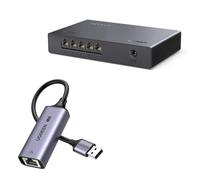 UGREEN Switch Ethernet 2.5G 5 Ports Hub RJ45 Plug Play 100/1000/2500Mbps | Non Géré Support Duplex Silencieux sans Ventilateur pour PC NAS Serveur Routeur Moniteur Console de Jeu Vidéo 4K/8K