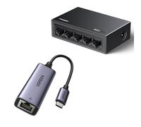 UGREEN Switch Ethernet Gigabit 5 Ports Hub Ethernet 10 100 1000Mbps Switch RJ45 Idéal pour Bureau et Maison Plug Play Multiprise RJ45 Compatible avec PC TV Imprimante Caméra Routeur