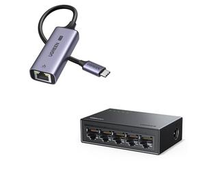 UGREEN Switch Ethernet Gigabit 5 Ports Hub Ethernet 10 100 1000Mbps Switch RJ45 Idéal pour Bureau et Maison Plug Play Multiprise RJ45 Compatible avec PC TV Imprimante Caméra Routeur