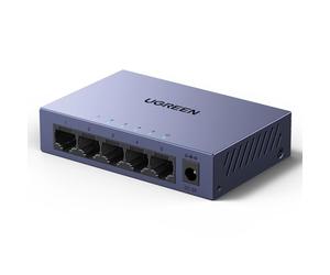 UGREEN Switch Ethernet Gigabit 5 Ports Manageable Web 10 100 1000Mbps | Commutateur RJ45 Plug et Play, hub Réseau Support VLAN QoS Link Aggregation IGMP Snooping Boitier Métal