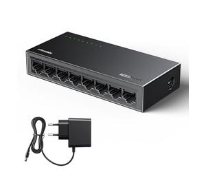 UGREEN Switch Ethernet Gigabit 8 Ports RJ45 Hub Réseau Splitter Multiprise 10 100 1000Mbps Idéal pour Bureau et Maison Plug Play Compatible avec PC Routeur TV Caméra