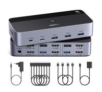 UGREEN KVM HDMI 2x2 4K@60Hz Double affichage - 4 ports USB 3.0 (3xA+1xC) avec câbles et alimentation