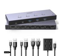UGREEN Switch HDMI KVM 8K 60Hz 4K 240Hz 4 Entrées 1 Sortie | Commutateur KVM Switch avec 4 Ports USB 5Gbps 3A1C pour Clavier Souris Disque Dur avec Contrôleur de Bureau et Câbles HDMI