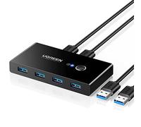 UGREEN USB 3.0 Switch 4 Ports pour 2 PC 2 Entrées 4 Sorties USB Commutateur pour Imprimante Clavier Souris Clé USB Disque Dur Ext