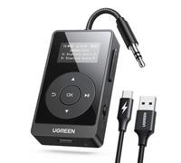 UGREEN Transmetteur Récepteur Bluetooth 5.3 Adaptateur Bluetooth Jack 2 en 1 avec AptX Faible Latence Écran OLED Double Connexion Compatible avec TV PC Casque Avion Voiture Enceinte Gym Haut-Parleur