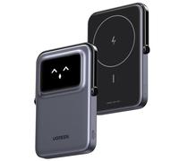 UGREEN Uno Mini Batterie Externe 5000mAh 15W Emoji Affichage Compatible avec MagSafe iPhone 16 15 14 13 12 Plus Pro Max Power Bank Induction USB C Charge Rapide Chargeur Portable Magnétique (Noir)
