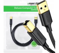 Ugreen Us135 Câble d'imprimante Usb 2.0 A-B, plaqué or, 2M (noir)