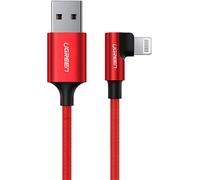 UGREEN US299 Câble coudé, USB-A vers Lightning, 2,4A, 1m, rouge