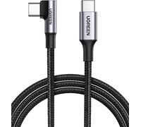 UGREEN US334-70645B Câble tressé USB-C 2.0 vers USB-C mâle coudé vers mâle 2 m Noir