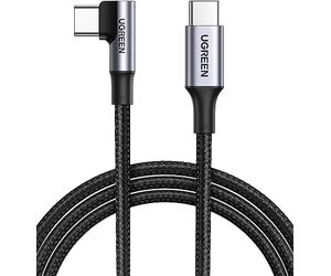 UGREEN US334-70645B Câble tressé USB-C 2.0 vers USB-C mâle coudé vers mâle 2 m Noir