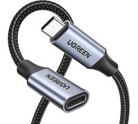 UGREEN US372-30205B Câble d'extension tressé USB-C mâle vers USB-C femelle Gen2 en aluminium Gris foncé 1 m